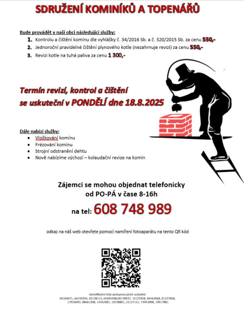 Revize komínů srpen