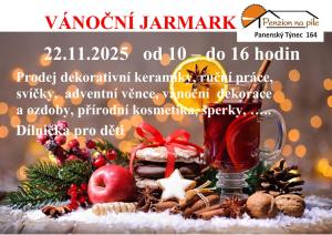 vánoční jarmark s dekoracemi